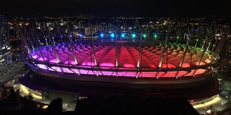 Bc place rainbow