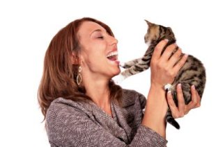 Woman choosing kitten